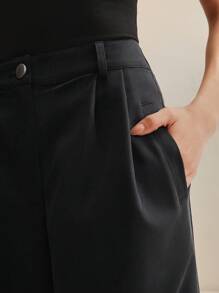 Anewsta Pantalones cargo casuales de mujer, pantalones rectos de alta calidad con cintura elástica y pliegues