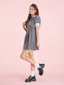 CUCCOO DOLLMOD Women's Black Round Toe Thick Sole 6cm Chunky Heel Double Strap Metal Buckle Design Daily Fashion Versatile Mary Jane PU Flats For Christmas And New Year Holiday Vibe Fall And Winter - Black - View 3