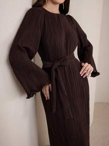 Graceveil 女士超长荷叶边下摆连衣裙，雪纺材质，朴素