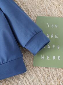 SHEIN Sudadera deportiva casual cómoda para bebés/niños pequeños con estampado de corazón para el Día de San Valentín, adecuada para vacaciones, viajes, escuela, reuniones diarias, primavera/verano/otoño