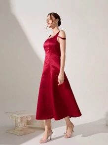 CUCCOO CHICEST Eleganckie sandały damskie z kokardą w kształcie serca i okrągłym noskiem, cienkie, na wysokim obcasie, słodkie, romantyczne, czerwone buty z materiału dla kobiet, odpowiednie na popołudniową herbatę, randkę, imprezę, wakacje