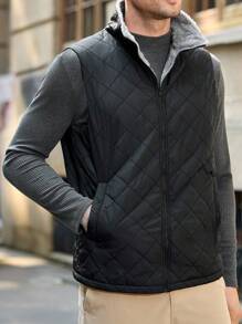 Manfinity VCAY Men's Woven Fitted Business Casual Vest, Suitable For Autumn/Winter