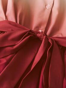 SHEIN LUNE 大码渐变色长袖编织连衣裙，秋季 - 彩色 - 查看 6