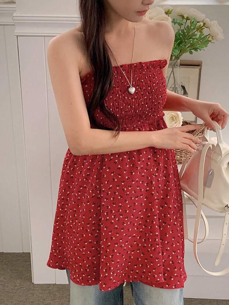 女性用フィッテッドミニチューブドレス、カジュアルでファッショナブル、デイリー、フローラル、サマークルーズ、レディースアウトフィット、サンドレス、レッド、ボヘミアンカーニバル用ドレス