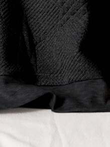 Tween Girl Casual Everyday Round Neck Star Embossed Sweatshirt, Autumn - Black - View 3