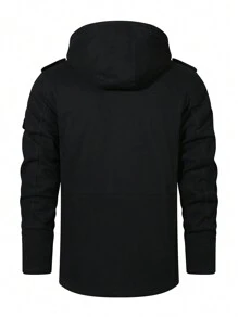 Manfinity Homme Men's Padded Coat, Casual Outwear, Fall/Winter - Black - View 2