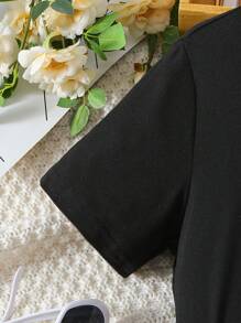 Sparklyn Tween Girls Leopard Print Short Sleeve Top And Skirt 2 Pieces Casual Outfit - Black - View 7