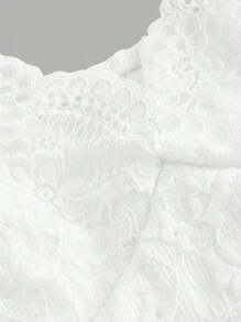 SHEIN MOD 女士优雅蕾丝纯色荷叶边下摆美人鱼下摆吊带裙