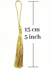 SHEIN 50 PIÈCES franges en soie de 13 cm avec des anneaux en fil d'or | Accessoires artisanaux en vrac pour marque-pages, franges pour toque de graduation, fabrication de bijoux | Décorations pour fêtes, maison, festivals (cadeaux de Noël, Nouvel An)