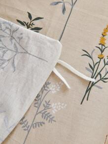 三件套 100% 叶子花卉印花被套，无填充物，透气超柔软，四季皆宜（1 个被套 + 2 个枕套，不含枕芯），柔软双色设计，适合卧室和客房 - 卡其色 - 查看 5