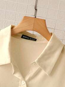 SHEIN Clasi Cintura da donna in raso con fibbia metallica, elegante per feste, ufficio e Natale - Albicocca - Visualizzare 4