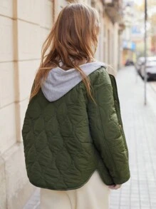 Maija Women's Hooded Solid Color Long Sleeve Simple Casual Jacket For Daily Wear ,Festival