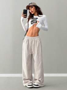 Coolane Pantalones largos de mujer de estilo vintage casual de moda urbana para otoño, con textura de pana