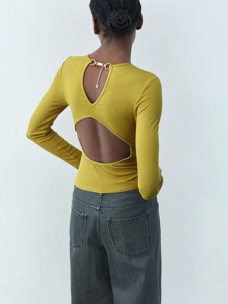 SHEIN Maija Spring And Summer New Style Ginger Waist Sexy Women's Tops, Urban Modern Elegance, Daily Casual Commuting, Suitable For Going Out For Vacations, Festivals, Parties, Weddings And Dates.