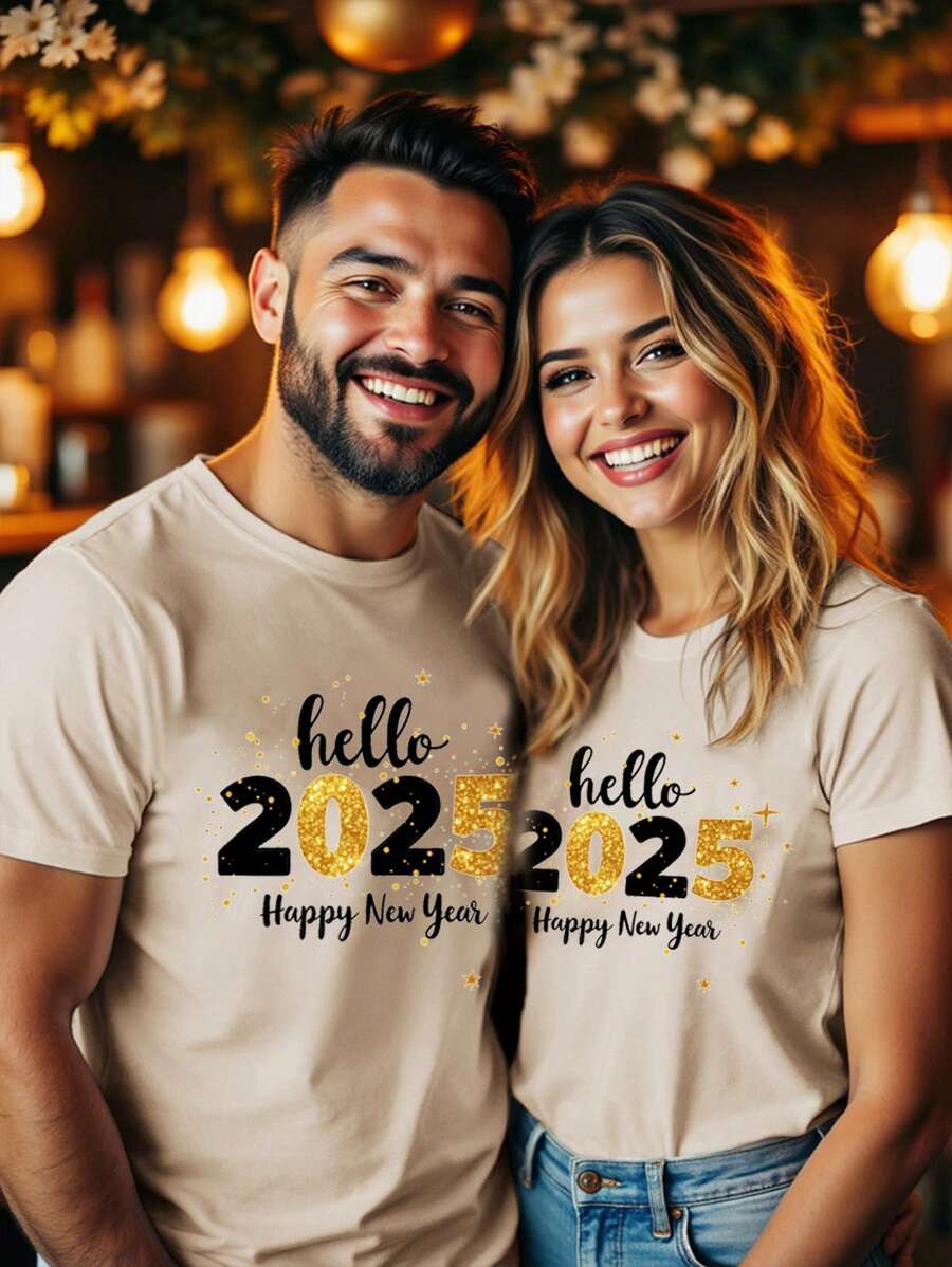 Manfinity Homme 男式修身短袖 T 恤，深卡其色 - 卡其色 - 查看 1