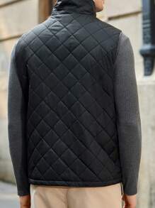 Manfinity VCAY Men's Woven Fitted Business Casual Vest, Suitable For Autumn/Winter