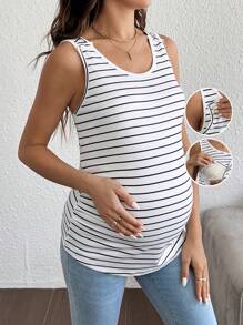 SHEIN 孕妇哺乳条纹吊带背心、孕妇哺乳服、哺乳上衣