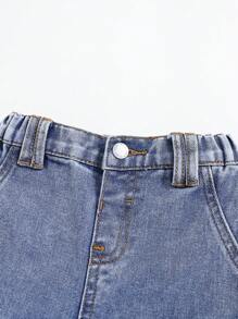 Cozy Pixies Baby Boys Casual Fashionable Stonewashed Loose Fit Blue Jeans With Cargo Pocket ,For Baby Fall/Winter Outdoor Wear Clothes And Daily Wear Clothes Outfits