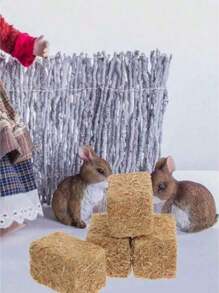 4/8 piezas Mini Pacas Cuadradas: 8 piezas de Pacas Decorativas Pequeñas Figura en Miniatura para Manualidades, Casa de Muñecas, Granja, Mesa, Decoración de Cosecha, Decoración, 3 cm