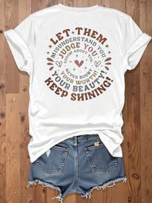 Calvaya Deja que te malinterpreten por criticar tus chismes. La camiseta reversible de tu maestro es adecuada para primavera y verano, ropa de mujer