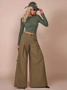 COSMINA Women's Basic Forest Green Long Sleeve Tops