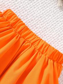 SHEIN Infant Baby Girl Casual Sleeveless Top And Skirt 2pcs Set, Fashion And Versatile For Spring/Summer