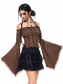 ROMWE Women's Casual Simple Fashion Shirt, Suitable For Daily Wear - Coffee Brown - View 4