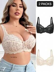 2件套舒适性感蕾丝大码内衣文胸套装