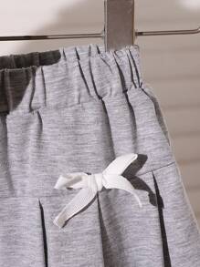 SHEIN 2pcs/Set Baby Girl Spring&Summer Casual Style, Butterfly Pattern Embroidery Top &Pleated Skirt