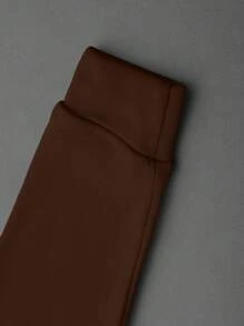 Manfinity Campus Court Aesthetic Post--Men's Casual Simplistic Hoodie, Daily Wear - Coffee Brown - View 3