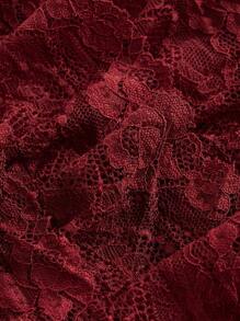 Sweetina Low Rise Solid Color Lace Shorts, Simple Fashion Casual Everyday - Burgundy - View 4