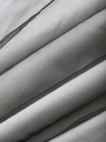 DAZY Women Sheer Mesh Splice Short Sleeve Loose T-Shirt - Black and White - View 7