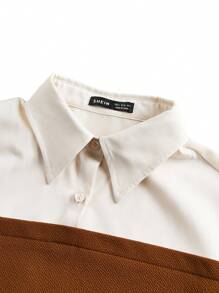 SHEIN LUNE 女士休闲撞色拼布两件套服装，秋冬基本日常套装两件套女士外出装商务休闲女装 - 彩色 - 查看 10