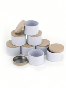 12 pezzi Barattoli di candele da 8/4 once con coperchi in metallo effetto legno - perfetti per realizzare candele fai-da-te, artigianato, stoccaggio, regali, San Valentino, matrimonio di San Valentino, compleanno, Pasqua, articoli per matrimoni, bomboniere, forniture per feste, decorazioni