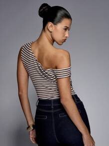 MISSGUIDED Stripe Texture Bodysuit - Multicolor - View 2