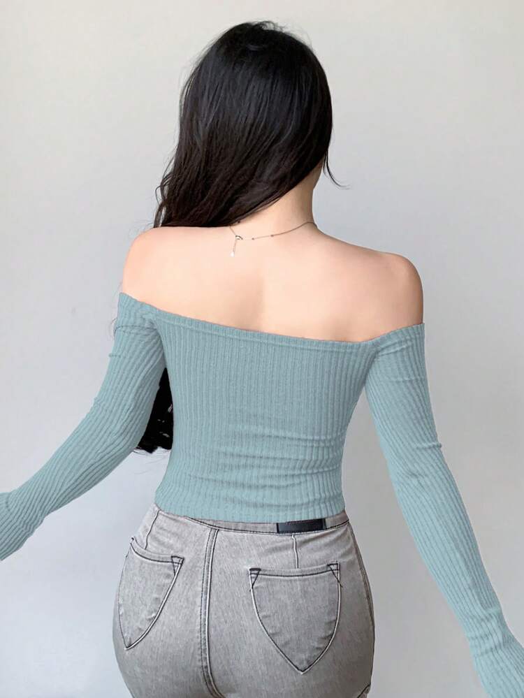 New Autumn Slim Fit Off Shoulder Women T-Shirt Long Sleeve Women Tops,Fall Women Clothes
