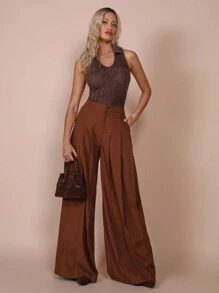 COSMINA Women's Solid V-Neck Sleeveless Casual Top, Daily Wear