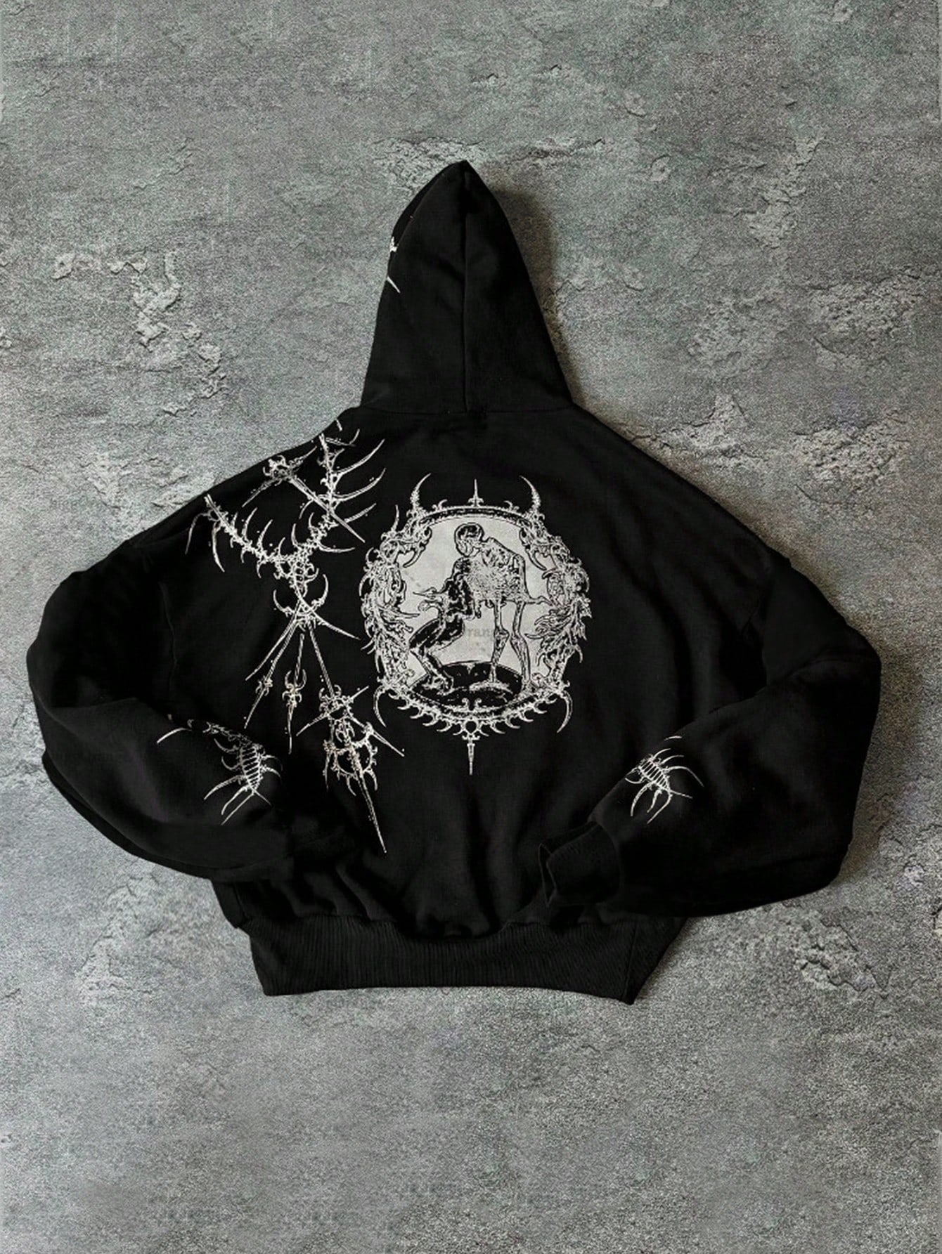 Manfinity Dauomo Men Casual Skull Print Hoodies, Autumn/Winter