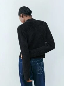 Maija Pull en tricot avec décoration de strass, style urbain chic, élégant, casual et rétro. Pour femme, automne/hiver - Noir - Voir 5