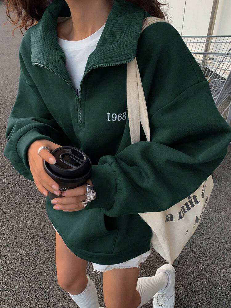 Thermal Lined Turndown Collar Zip Up Loose Casual Long Sleeve Hoodie For Women,Fall Clothes Sweatshirt