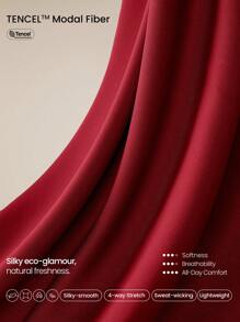 GLOWMODE Modal Long-Sleeve Red Fishtail Maxi Dress