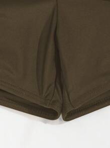 SHEIN Swim Solid Color Minimalist Fashion Casual Everyday Swimwear Bottom Summer - Grey - View 7