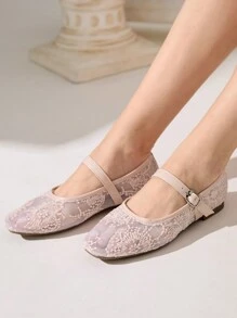 CUCCOO CHICEST Women's Casual Simple Embroidered Flat Shoes Spring Shoes Spring Break Easter - Pink - View 5