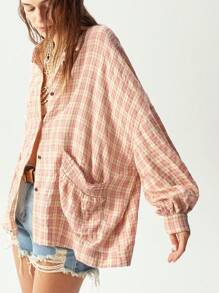 Bohemela Plaid Pattern Holiday Casual Blouse For Women - Multicolor - View 1