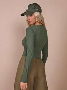 COSMINA Women's Basic Forest Green Long Sleeve Tops