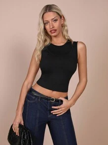 COSMINA Women's Basic Black Tank Top, For Casual Commuting, Spring/Summer