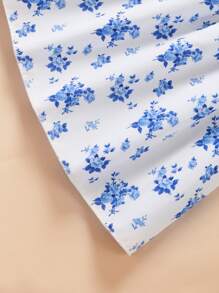 SHEIN Tween Girl Casual Everyday Ditsy Floral Loose Cami Dress,Holiday,Summer,Travel Summer Holiday - Blue - View 5