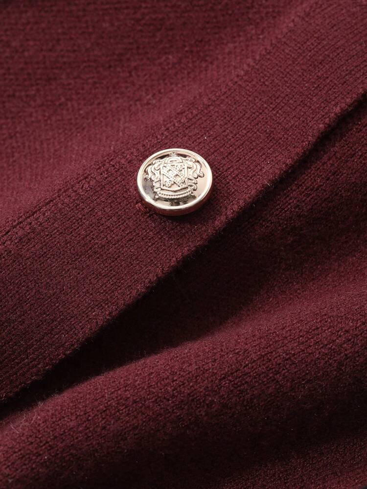 Women Solid Color Contrast Front Button Long Sleeve Simple Casual Top, Everyday Wear,Fall Clothes