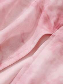 DAZY 女式扎染印花开衩下摆垂坠领无袖中长连衣裙太阳裙