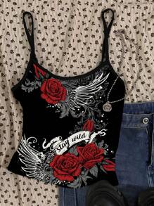 Attitoon Women's Casual Floral Print Sexy Camisole Camisole, Suitable For Summer